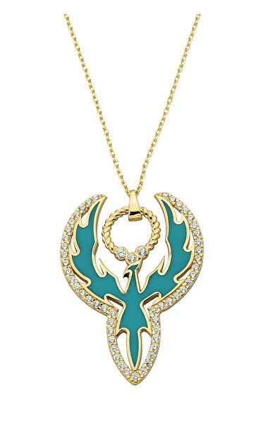 Kolyecik 14 Ayar Altın Mineli Anka Kuşu Kolye