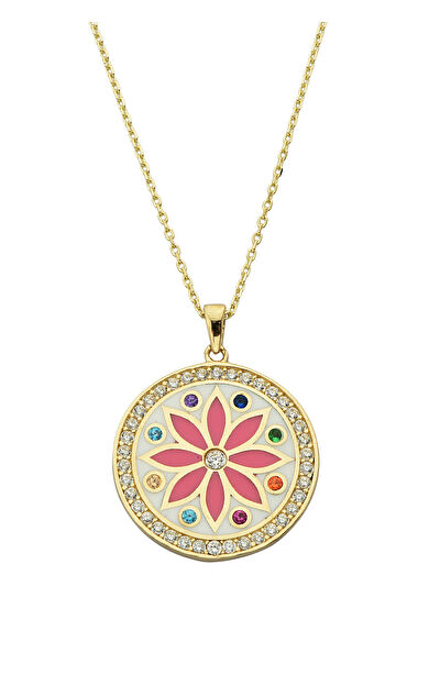 Kolyecik 14 Ayar Altın Renkli Yaşam Çiçeği Kolye