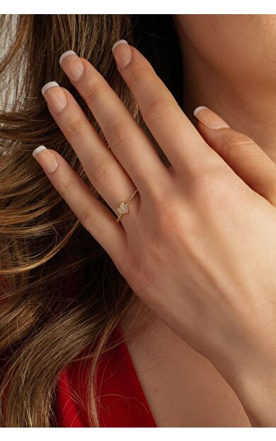 Kolyecik 14 Ayar Altın Mini Kalp Yüzük