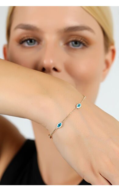 Kolyecik 14 Ayar Altın Minimal Göz Bileklik