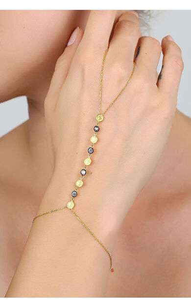 Kolyecik 14 Ayar Altın Minimal Taşlı Tuğra Şahmeran