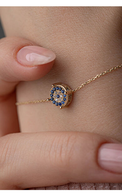 Kolyecik 14 Ayar Altın Nazar Bileklik