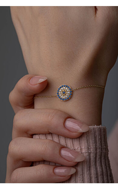 Kolyecik 14 Ayar Altın Nazar Bileklik