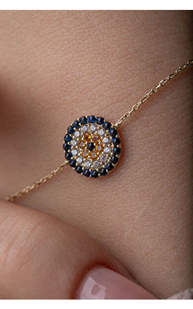 Kolyecik 14 Ayar Altın Nazar Bileklik