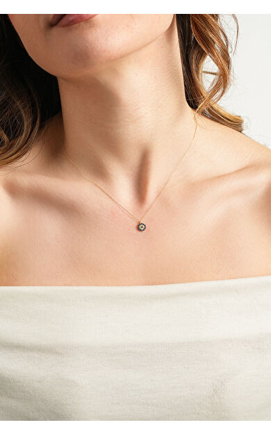 Kolyecik 14 Ayar Altın Nazar Boncuğu Kolye