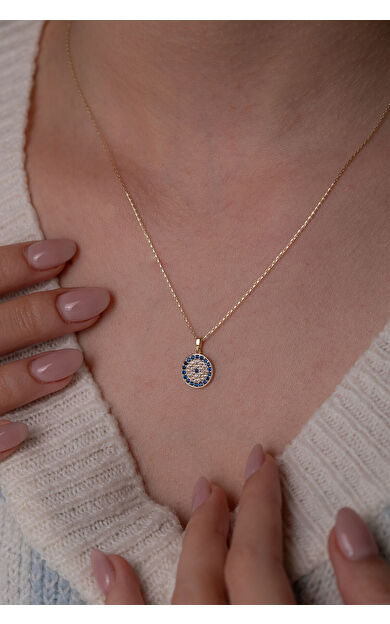 Kolyecik 14 Ayar Altın Nazar Kolye