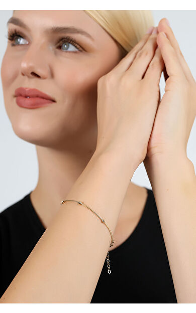 Kolyecik 14 Ayar Altın Nokta Bileklik