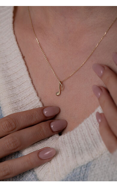 Kolyecik 14 Ayar Altın Nota Kolye