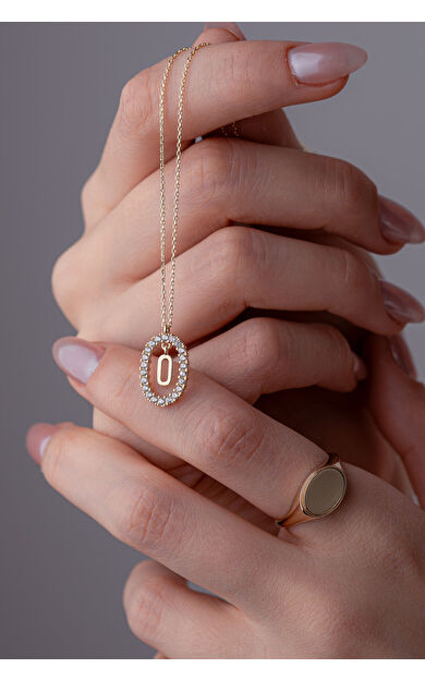 Kolyecik 14 Ayar Altın O Harfi Kolye