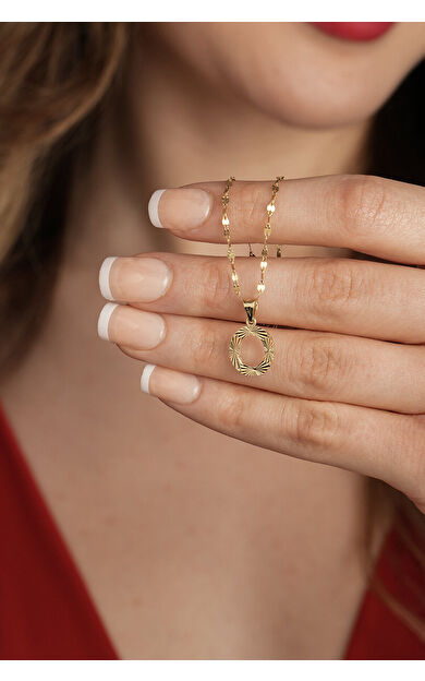 Kolyecik 14 Ayar Altın Geometrik Kolye Ucu