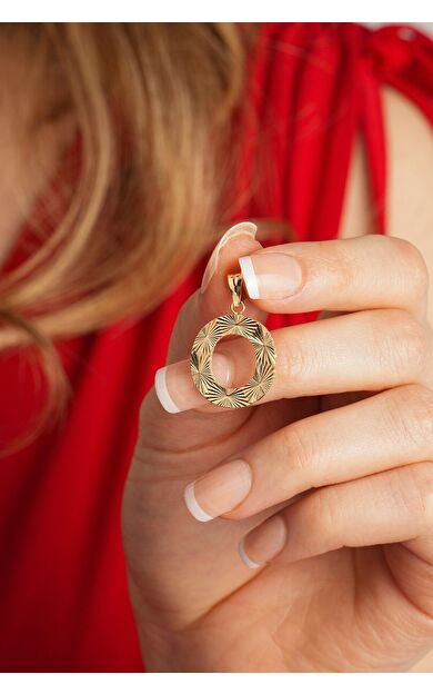 Kolyecik 14 Ayar Altın O Harfi Kolye Ucu