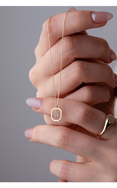 Kolyecik 14 Ayar Altın P Harf Kolye