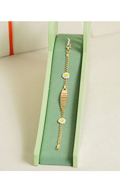 Kolyecik 14 Ayar Altın Papatya Figürlü Künye