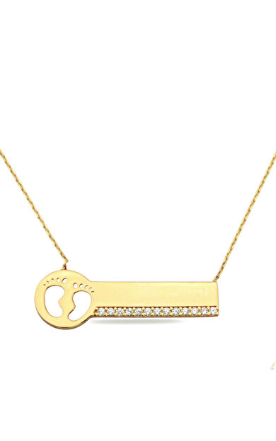 Kolyecik 14 Ayar Altın Plakalı Anne Çocuk