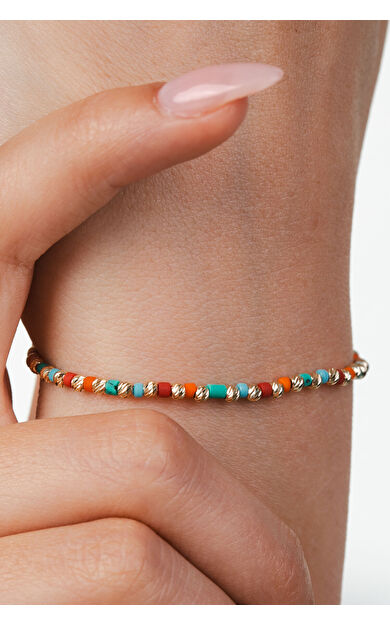 Kolyecik 14 Ayar Altın Renkli Bileklik