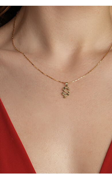 Kolyecik 14 Ayar Altın Renkli Çiçek Kolye Ucu