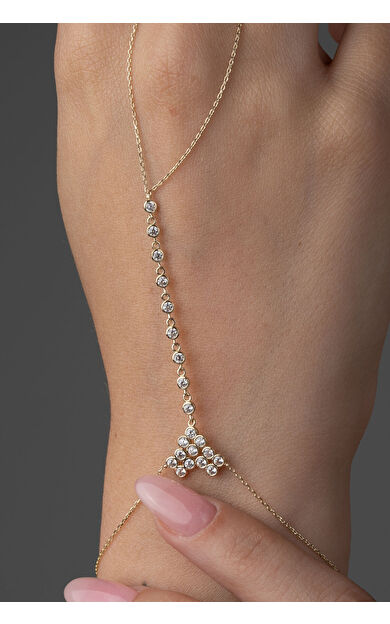 Kolyecik 14 Ayar Altın Ekitme Sıralı Taş Şahmeran