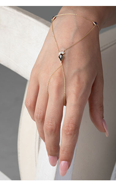 Kolyecik 14 Ayar Altın Markis Taş Şahmeran