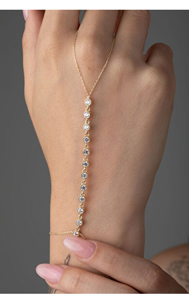 Kolyecik 14 Ayar Altın Sıralı Tektaş Şahmeran