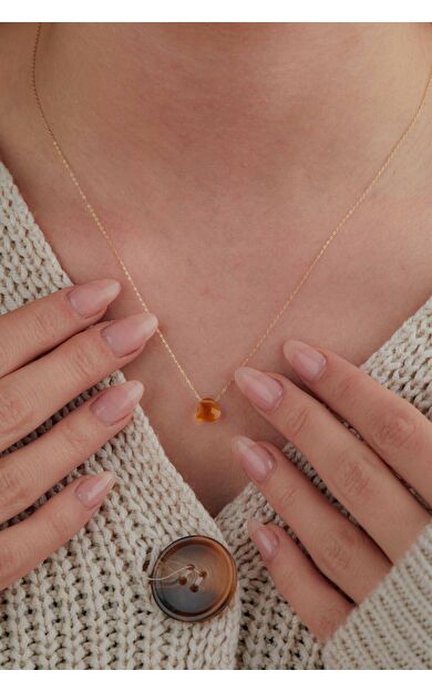 Kolyecik 14 Ayar Altın Sarı Kalp Kolye