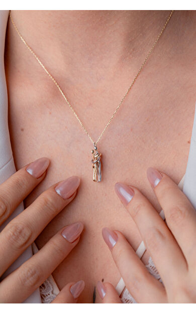 Kolyecik 14 Ayar Altın Sarılan Çift Kolye