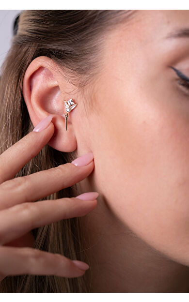 Kolyecik 14 Ayar Altın Sallantılı Küpe