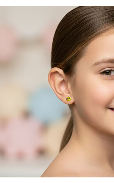 Kolyecik 14 Ayar Altın Smile Çocuk Küpe