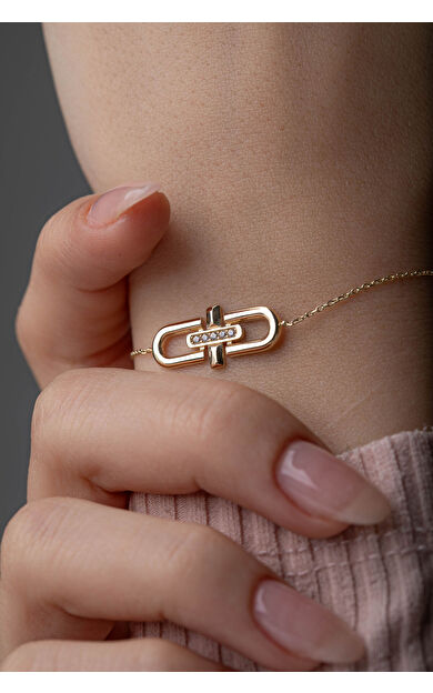 Kolyecik 14 Ayar Altın Tasarım Bileklik