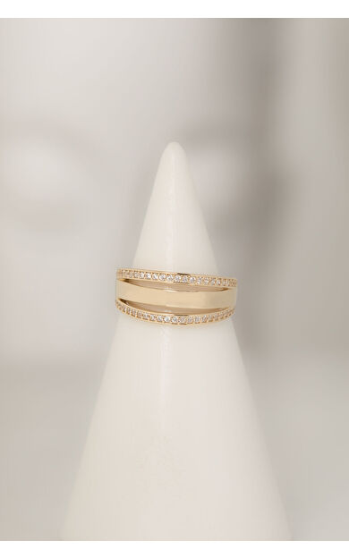 Kolyecik 14 Ayar Altın Taşlı Alyans Yüzük