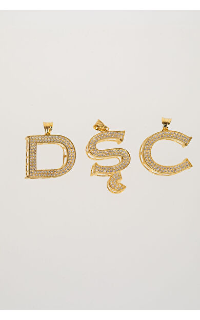 Kolyecik 14 Ayar Altın Taşlı Harf Kolye