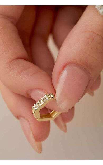 Kolyecik 14 Ayar Altın Taşlı Küpe