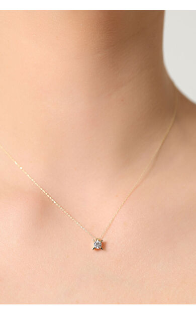 Kolyecik 14 Ayar Altın Tektaş Kolye