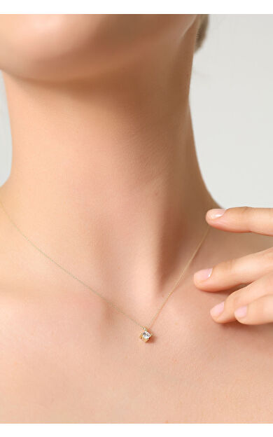 Kolyecik 14 Ayar Altın Tektaş Kolye