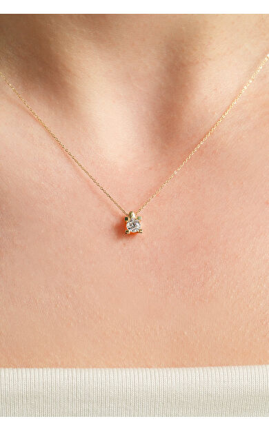 Kolyecik 14 Ayar Altın Tektaş Kolye