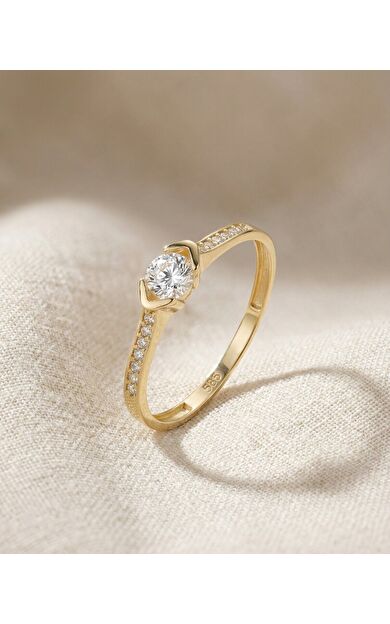 Kolyecik 14 Ayar Altın Tektaş Yüzük