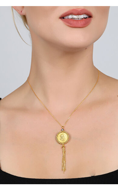 Kolyecik 14 Ayar Altın Tuğra Sarkaç Kolye