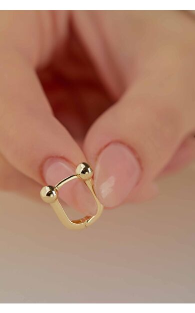 Kolyecik 14 Ayar Altın U Küpe