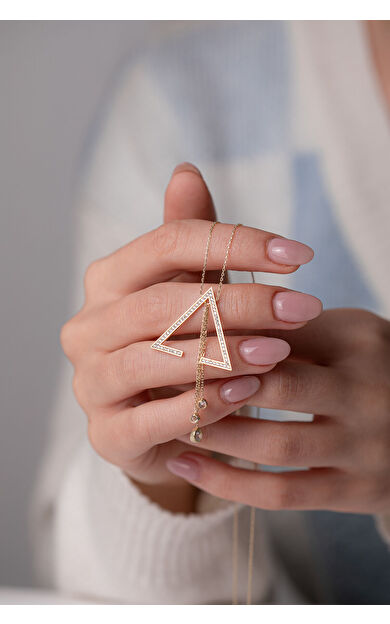 Kolyecik 14 Ayar Altın Üçgen Kolye