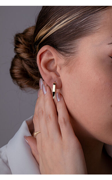 Kolyecik 14 Ayar Altın Üçgen Küpe