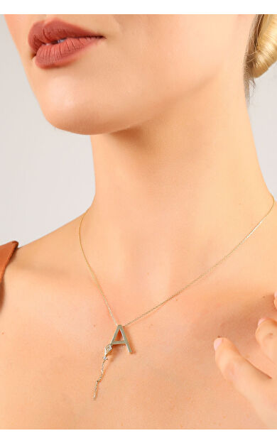 Kolyecik 14 Ayar Altın Uçurtma A Harfi Kolye