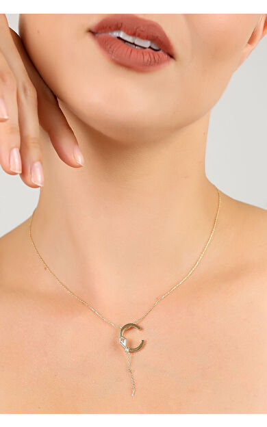 Kolyecik 14 Ayar Altın Uçurtma C Harfi Kolye