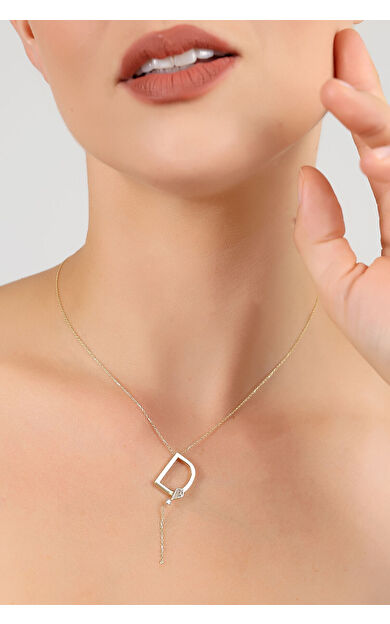 Kolyecik 14 Ayar Altın Uçurtma D Harfi Kolye