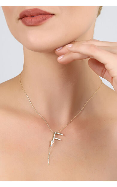 Kolyecik 14 Ayar Altın Uçurtma F Harfi Kolye