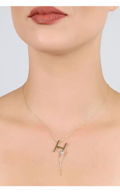 Kolyecik 14 Ayar Altın Uçurtma H Harfi Kolye