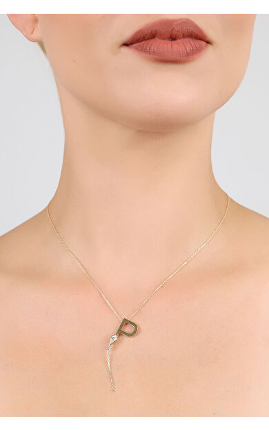 Kolyecik 14 Ayar Altın Uçurtma P Harfi Kolye