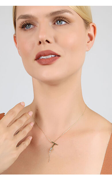 Kolyecik 14 Ayar Altın Uçurtma T Harfi Kolye