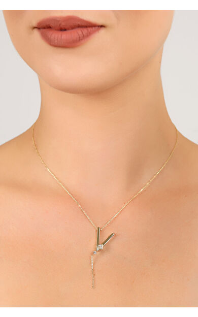 Kolyecik 14 Ayar Altın Uçurtma İ Harfi Kolye