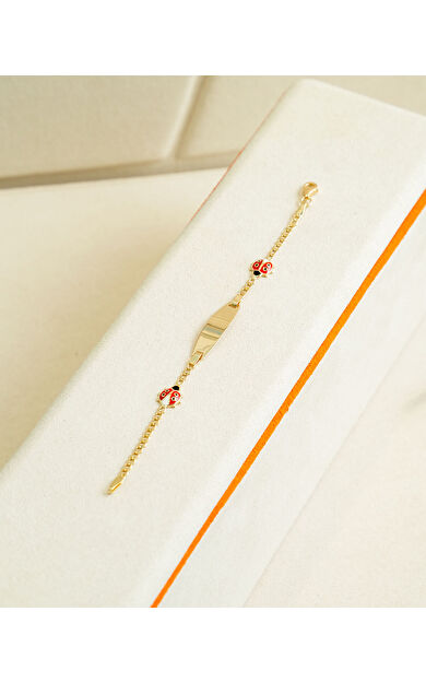 Kolyecik 14 Ayar Altın Uğur Böcekli Künye