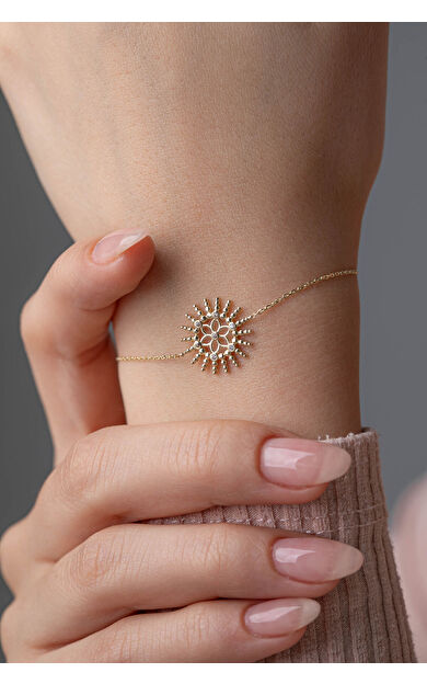 Kolyecik 14 Ayar Altın Yaşam Çiçeği Bileklik