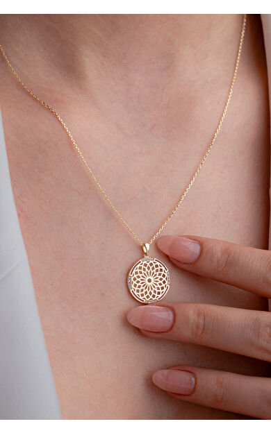 Kolyecik 14 Ayar Altın Yaşam Çiçeği Kolye